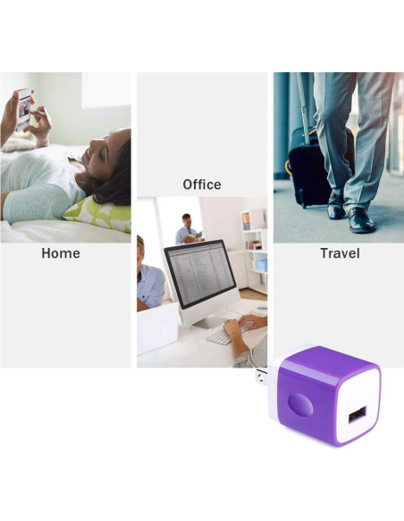 Cargador de Pared USB Rápido GiGreen - Paquete de 5 Adaptadores