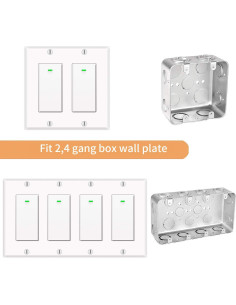 Interruptor de Luz Inteligente Micmi 2 Gang WiFi Control Remoto 2