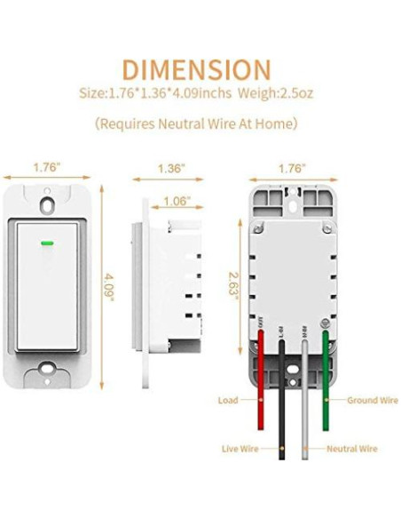 Interruptor de Luz Inteligente Micmi 2 Gang WiFi Control Remoto Interruptor de Luz Inteligente Micmi 2 Gang WiFi Control Remoto