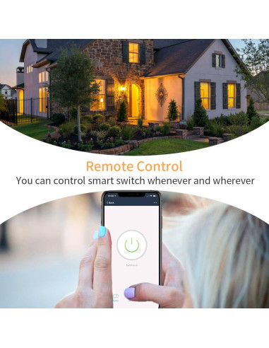 Interruptor de Luz Inteligente Micmi 2 Gang WiFi Control Remoto