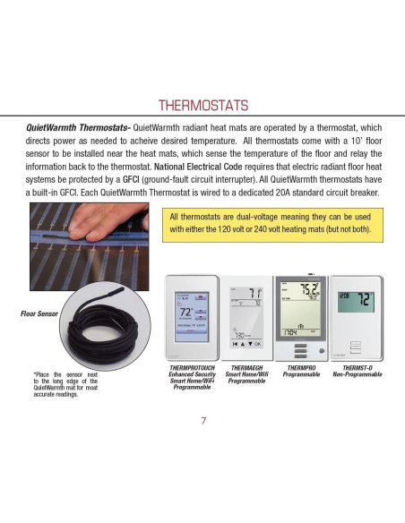 Termostato Programable QuietWarmth THERMPROTOUCH WiFi 120V/240V Termostato Programable QuietWarmth THERMPROTOUCH WiFi 120V/240V