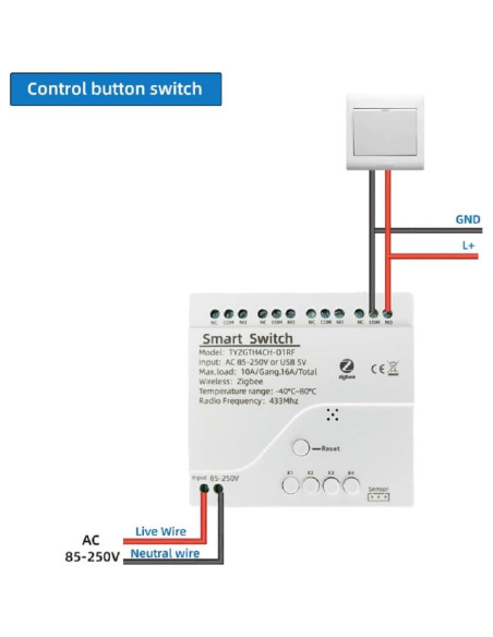 Controlador de Temperatura Zigbee MHCOZY con Sonda DS18B20 Controlador de Temperatura Zigbee MHCOZY con Sonda DS18B20