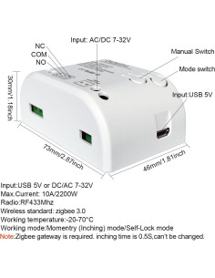 Interruptor Inteligente Zigbee 1CH Otcboimo 12V-24V Control Remoto 2