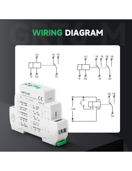 Relé de Tiempo Multifuncional GEYA GRT6-M1 10A 24V-240V Relé de Tiempo Multifuncional GEYA GRT6-M1 10A 24V-240V