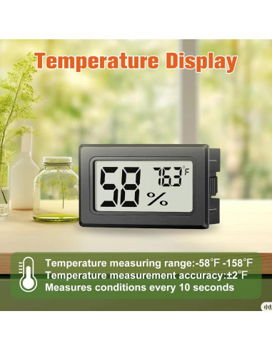 Paquete de 6 Mini Higrómetros Digitales JJMTDS - Medidor de Humedad y Temperatura