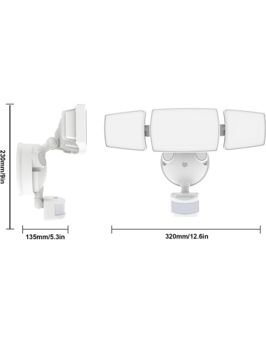 USTELLAR 2 Paquete 50W Luz LED de Seguridad Exterior Ajustable