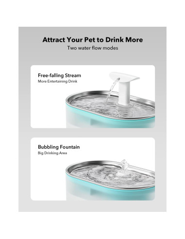 Fuente de Agua Automática PETLIBRO 2.1L Acero Inoxidable