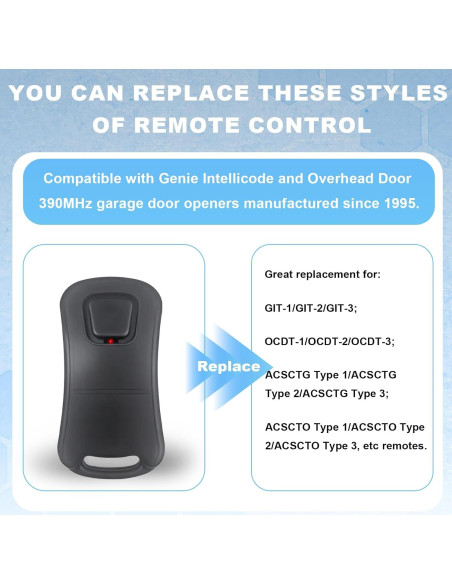 Control Remoto Universal Genie 2 Botones para Garaje - GIT-1/ACSCTG Control Remoto Universal Genie 2 Botones para Garaje - GIT-1/ACSCTG
