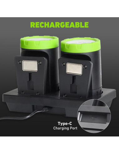 Juego de 2 luces LED recargables SEAMAGIC 360 ajustables