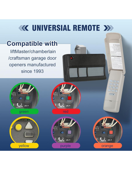 Teclado Remoto Universal Werhoo 373LM para Garaje 280g Teclado Remoto Universal Werhoo 373LM para Garaje 280g