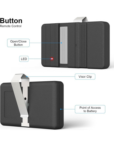 Control Remoto Genie 9/12 MHz para Puerta de Garaje - 2 Pcs