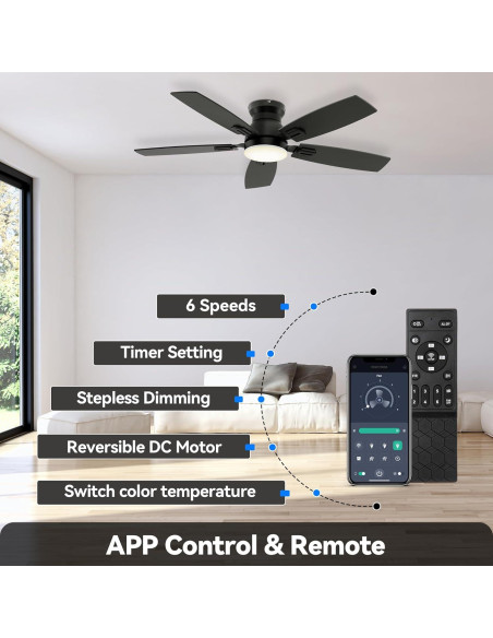 Ventilador de Techo SUNMORY 106 cm con Luz y Control Remoto Ventilador de Techo SUNMORY 106 cm con Luz y Control Remoto