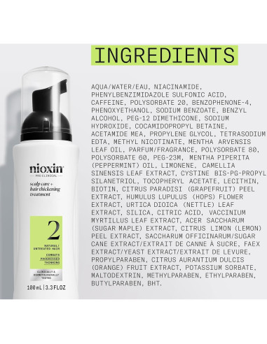 Nioxin Sistema 2 Tratamiento Sin Enjuague 97.6 ml Cabello Natural