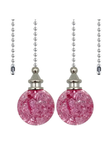 2 Cadenas de Tirar Decorativas Dotlite Rosa 30 cm para Ventilador 2 Cadenas de Tirar Decorativas Dotlite Rosa 30 cm para Ventilador