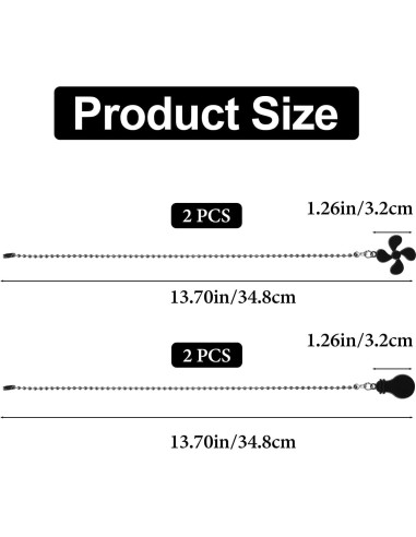Extensor de Cadena de Ventilador de Techo KALIONE 4 Pcs Negro