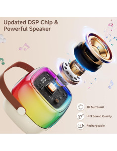 Karaoke JYX D32T para Niños, Altavoz Bluetooth 1.03kg 2