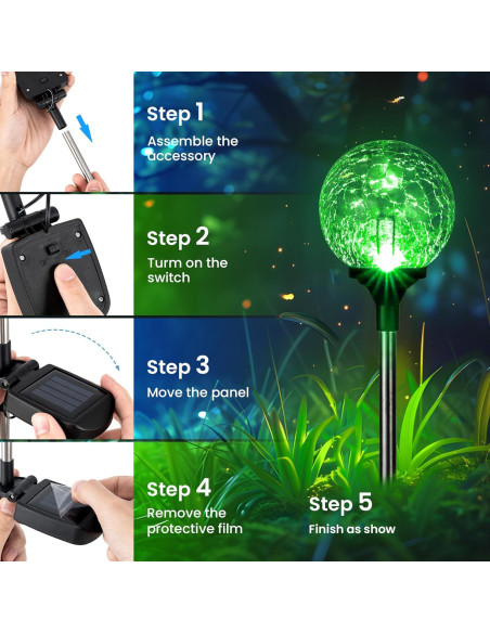 Luces de Jardín Solares GIGALUMI 6 Paquete LED Multicolor Luces de Jardín Solares GIGALUMI 6 Paquete LED Multicolor