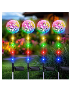 Luces de Jardín Solares BONLION 4 Piezas LED Coloridas