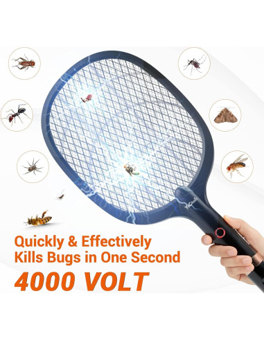 Raqueta matamoscas eléctrica recargable YsChois 4000V 2 en 1
