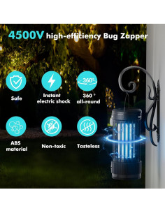 Zapper de Insectos PALONE 4500V Recargable con Luz LED 2