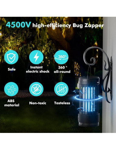 Zapper de Insectos PALONE 4500V Recargable con Luz LED