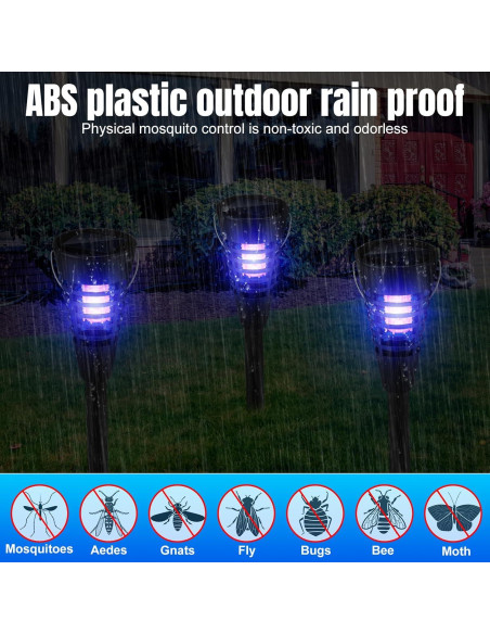 Qualirey 4 Pack Zapper Solar Mosquitos Luz LED Jardín Qualirey 4 Pack Zapper Solar Mosquitos Luz LED Jardín