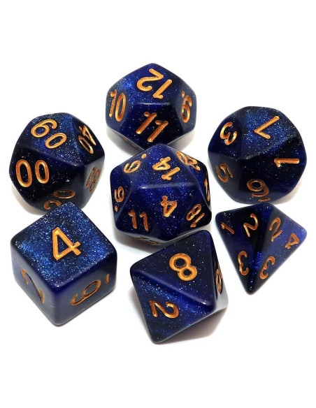 Juego de Dados DND CREEBUY 7Pcs Acrílicos Nebulosa Juego de Dados DND CREEBUY 7Pcs Acrílicos Nebulosa
