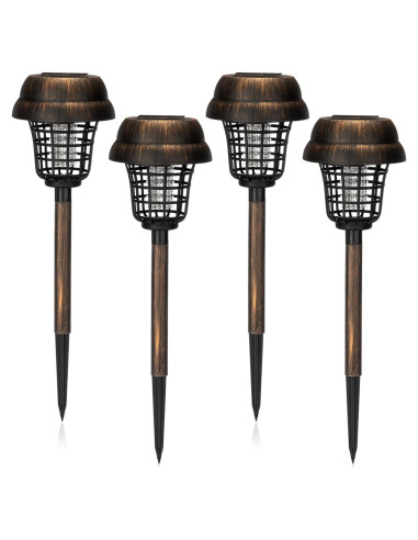 Qualirey Zapper Solar para Mosquitos 4 Pcs Luz Repelente Bronce