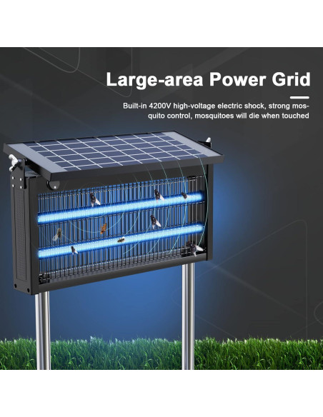 Zapper de Insectos Solar ZRLKM 4500V Impermeable 3.16kg Zapper de Insectos Solar ZRLKM 4500V Impermeable 3.16kg
