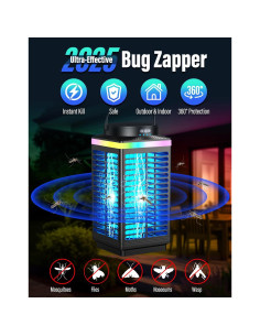 Trampa de Insectos Eléctrica Recargable 5000mAh IP68 para Exteriores 2