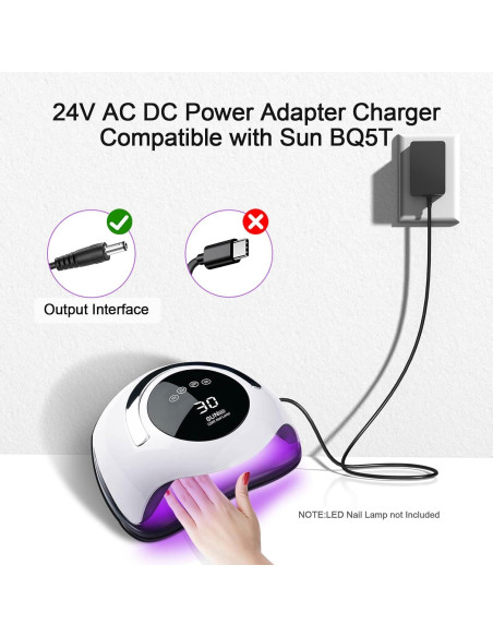 Fuente de Alimentación 24V Mareisa para Lámpara de Uñas SUNUV Fuente de Alimentación 24V Mareisa para Lámpara de Uñas SUNUV