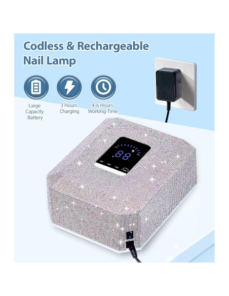 Lámpara UV para Uñas HOUSMV 60W Inalámbrica Recargable Lámpara UV para Uñas HOUSMV 60W Inalámbrica Recargable