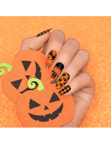 Kit de Placas de Estampado de Uñas Halloween Whaline 10 Pcs