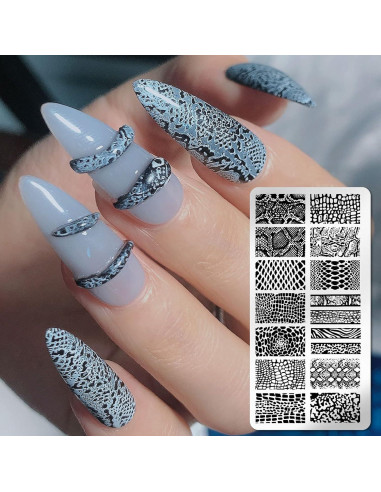 Kit de Estampado de Uñas DANNEASY 6 Piezas Acero Inoxidable