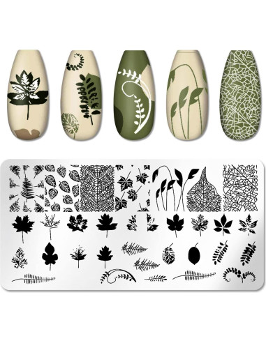 Kit de Estampado de Uñas DANNEASY 6 Piezas Acero Inoxidable