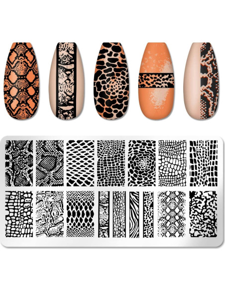 Kit de Estampado de Uñas DANNEASY 6 Piezas Acero Inoxidable Kit de Estampado de Uñas DANNEASY 6 Piezas Acero Inoxidable
