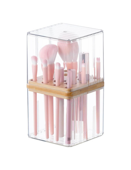 Soporte para Brochas de Maquillaje SUNFICON Rosa 10.3x10.3x19cm Soporte para Brochas de Maquillaje SUNFICON Rosa 10.3x10.3x19cm