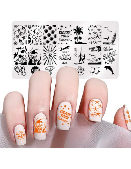 Juego de Estampado de Uñas MAXCICI 8 Piezas con Estampador Juego de Estampado de Uñas MAXCICI 8 Piezas con Estampador