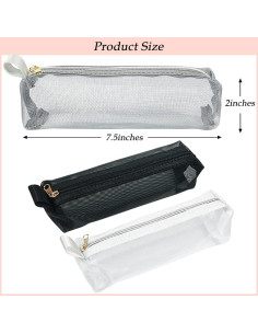 Bolsa de Maquillaje de Malla 3Pcs Nylon Organizador Cosmético 2