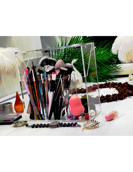 Organizador de Maquillaje Acrílico VASERDDY con Cubierta 21.5x10.2cm Organizador de Maquillaje Acrílico VASERDDY con Cubierta 21.5x10.2cm