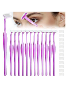 Rasuradora de Cejas Thinp - 12 Piezas Acero Inoxidable Púrpura