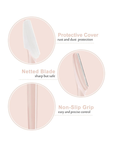 21 Navajas Faciales HFATMOS para Cejas y Exfoliación Rosa 21 Navajas Faciales HFATMOS para Cejas y Exfoliación Rosa