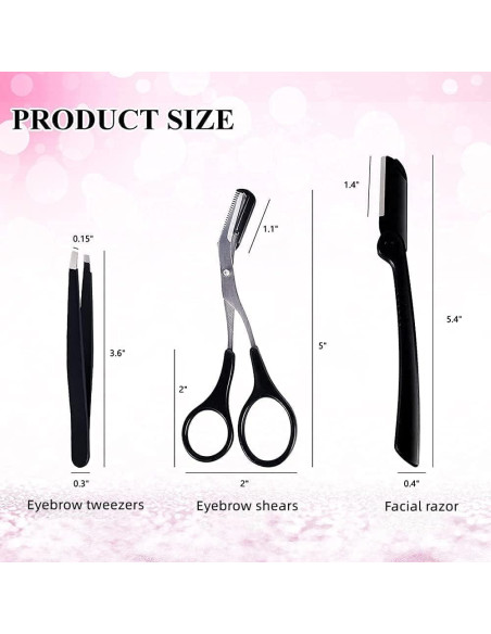Kit de Tijeras para Cejas Ms. Exfoliante - 3 en 1, Negro Kit de Tijeras para Cejas Ms. Exfoliante - 3 en 1, Negro