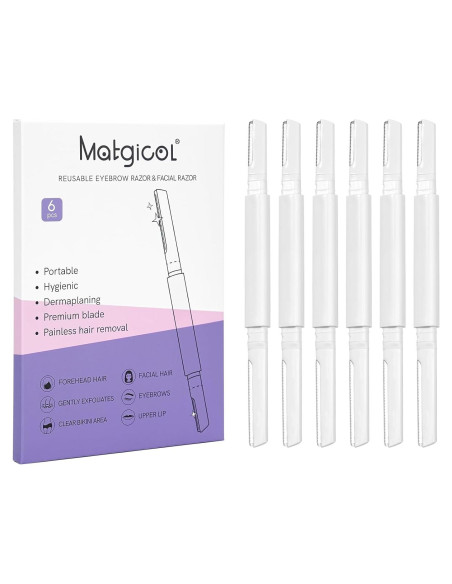 Rasuradora Dermaplane Matgicol para Mujeres - 6 Unidades Blanca Rasuradora Dermaplane Matgicol para Mujeres - 6 Unidades Blanca