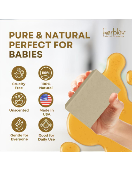 Jabón Natural de Leche de Cabra con Avena y Miel 113g - Herblov Jabón Natural de Leche de Cabra con Avena y Miel 113g - Herblov