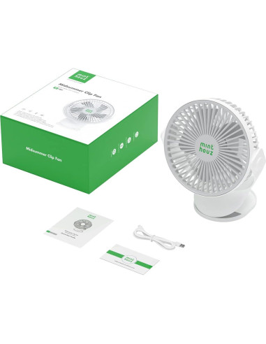 Ventilador Clip Minthouz MT-L007F, Recargable 4000mAh