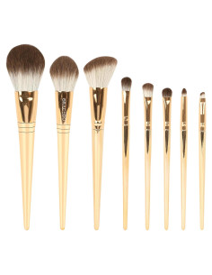 Juego de Brochas de Maquillaje Premium 8 Piezas Dorado