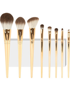 Juego de Brochas de Maquillaje Premium 8 Piezas Dorado 2