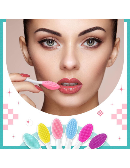100 Cepillos Exfoliantes de Silicona Newtay para Labios Doble Cara 100 Cepillos Exfoliantes de Silicona Newtay para Labios Doble Cara