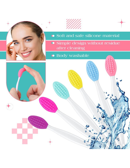 100 Cepillos Exfoliantes de Silicona Newtay para Labios Doble Cara 100 Cepillos Exfoliantes de Silicona Newtay para Labios Doble Cara